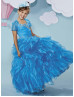 Beaded Sweetheart Neck Pleated Organza Ruffled Flower Girl Dress With Bolero